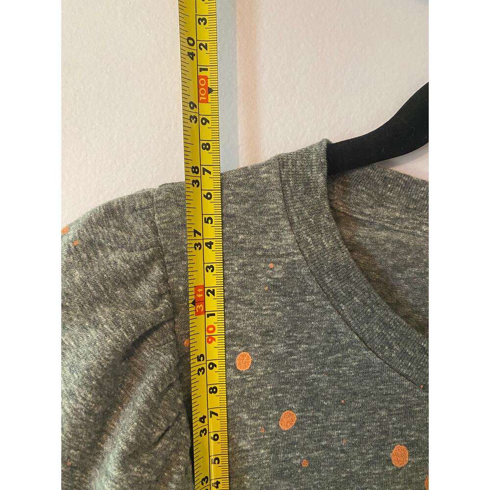 NWT Clare V. Gray Orange Splatter Ruffle Sleeve Knee Length Dress Women's Small - Picture 10 of 12